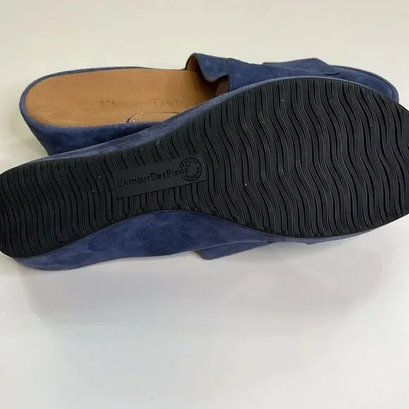 L'Amour Des Pieds Women’s Catiana Slip On Sandal Navy Suede, Size 6.5M - Picture 6 of 10